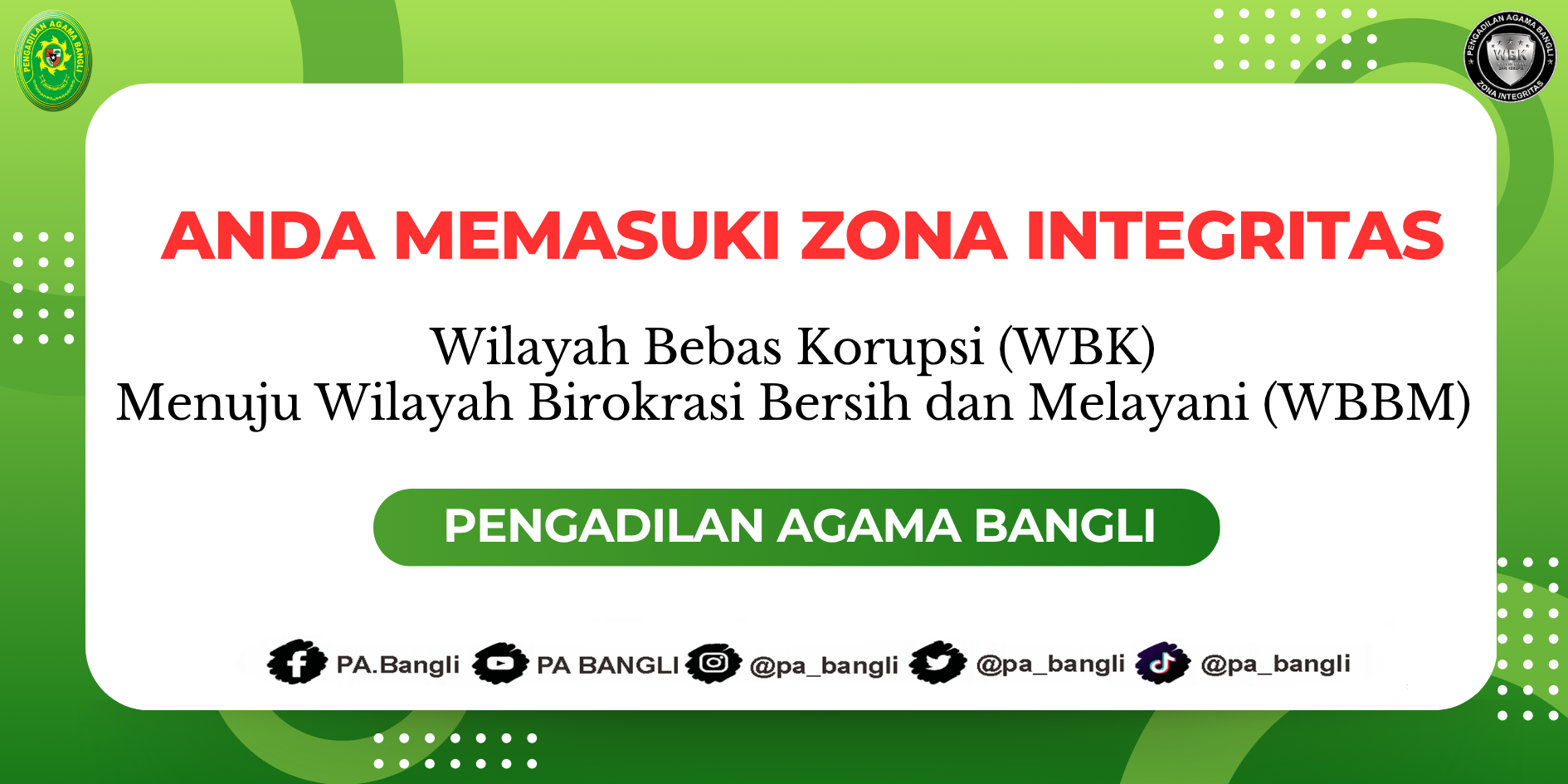 ANDA MEMASUKI ZONA INTEGRITAS